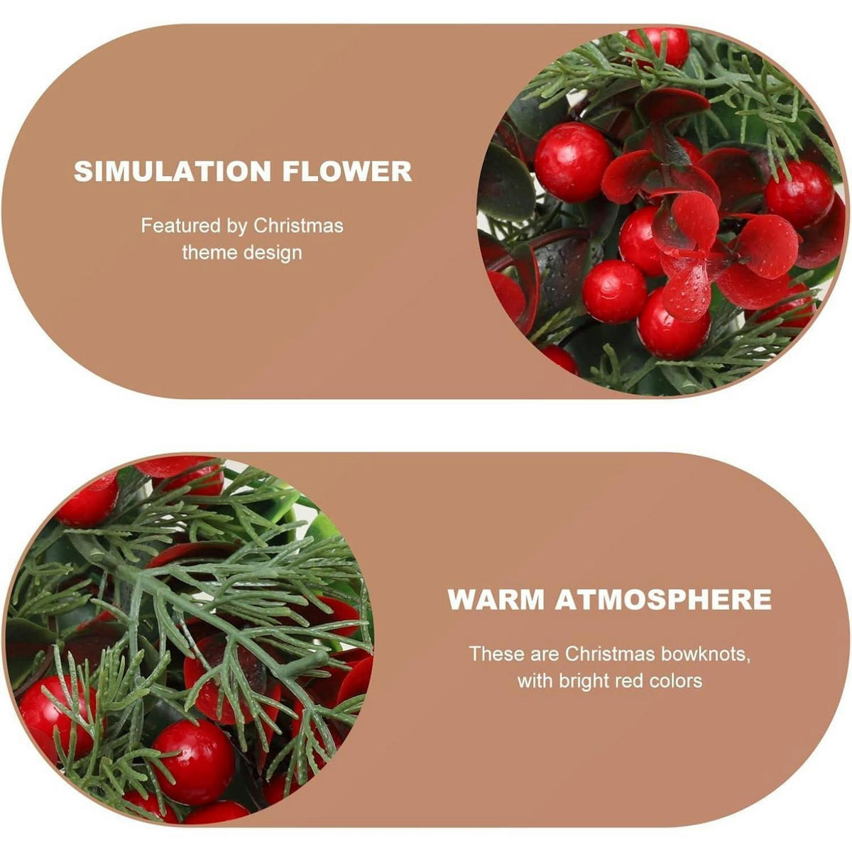 WEIHNACHTSKRANZ mit Beeren und Tannenzweigen - Multicolor, Kunststoff (4cm)