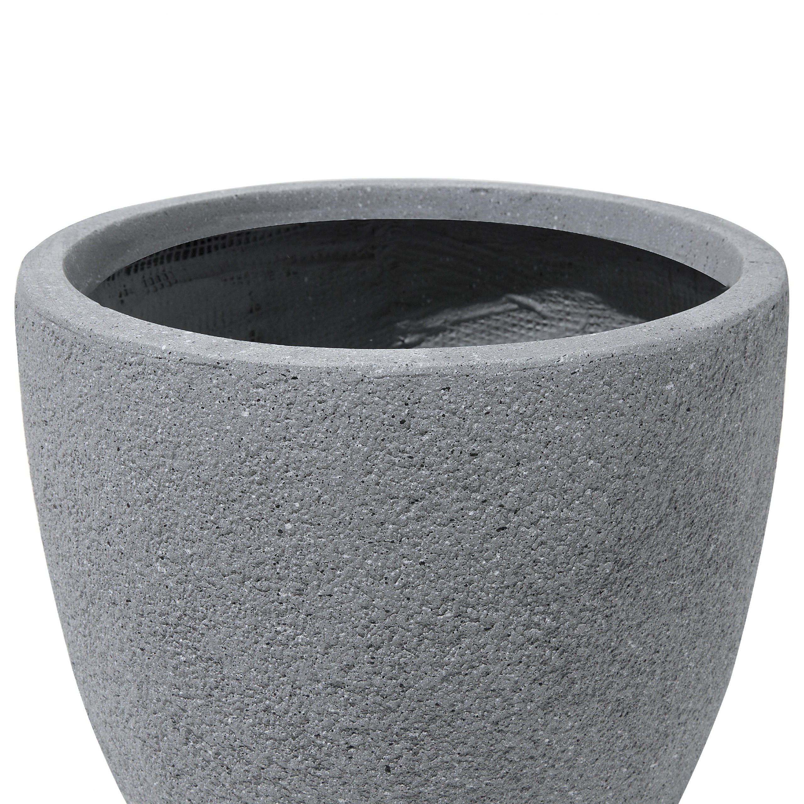 BLUMENTOPF hellgrau rund 36/36/32 cm Kannia - Hellgrau, Naturmaterialen (32cm) - Beliani