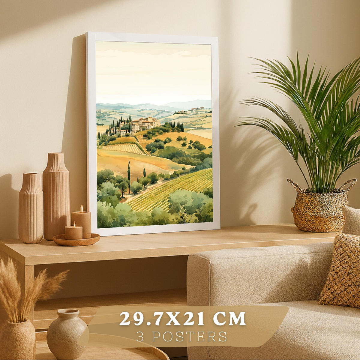 PLAKAT Sada 3 Pole A3 Bílý rám - bílá, papír (29.7/1/42cm) - Nacnic