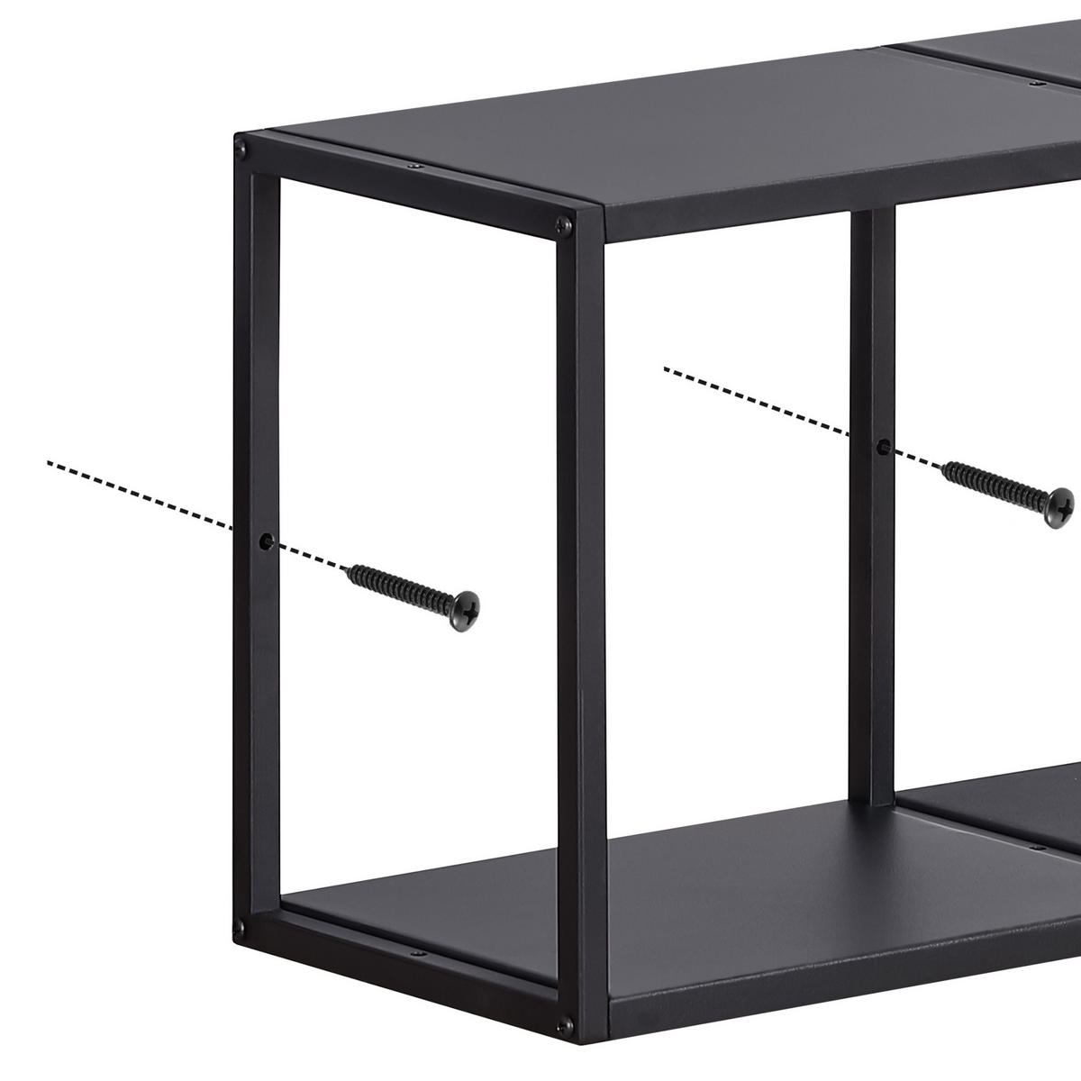 WANDREGAL-SET 4 TLG. Nostened - Schwarz, Metall (27.5/27.5/20cm) - [en.casa]