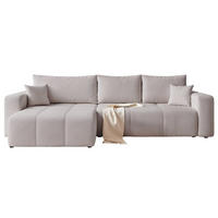 ECKSOFA XL Velours mit Bettkasten und Schlaffunktion - Grau, Holzwerkstoff/Textil (278/145cm) - Idohome
