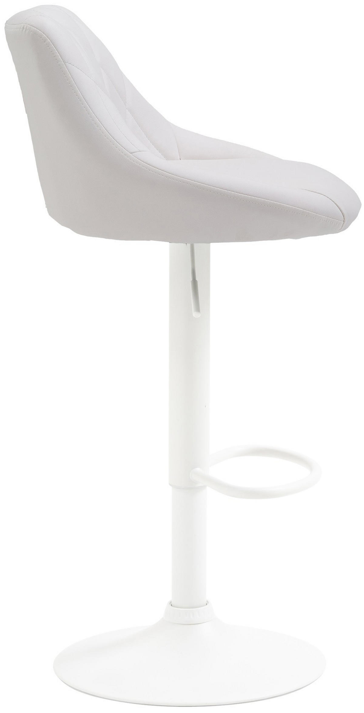 BARHOCKER Lazio 83-104 x 46 x 49 cm - Weiß, Leder (46/83/49cm) - furnicato