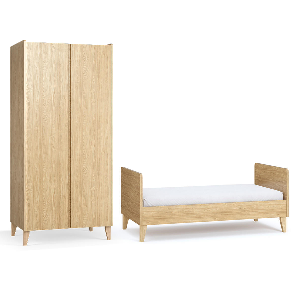 BABYZIMMER 2-teilig Muve Holz - Braun, Holzwerkstoff (143/90/75cm) - Petits-meubles