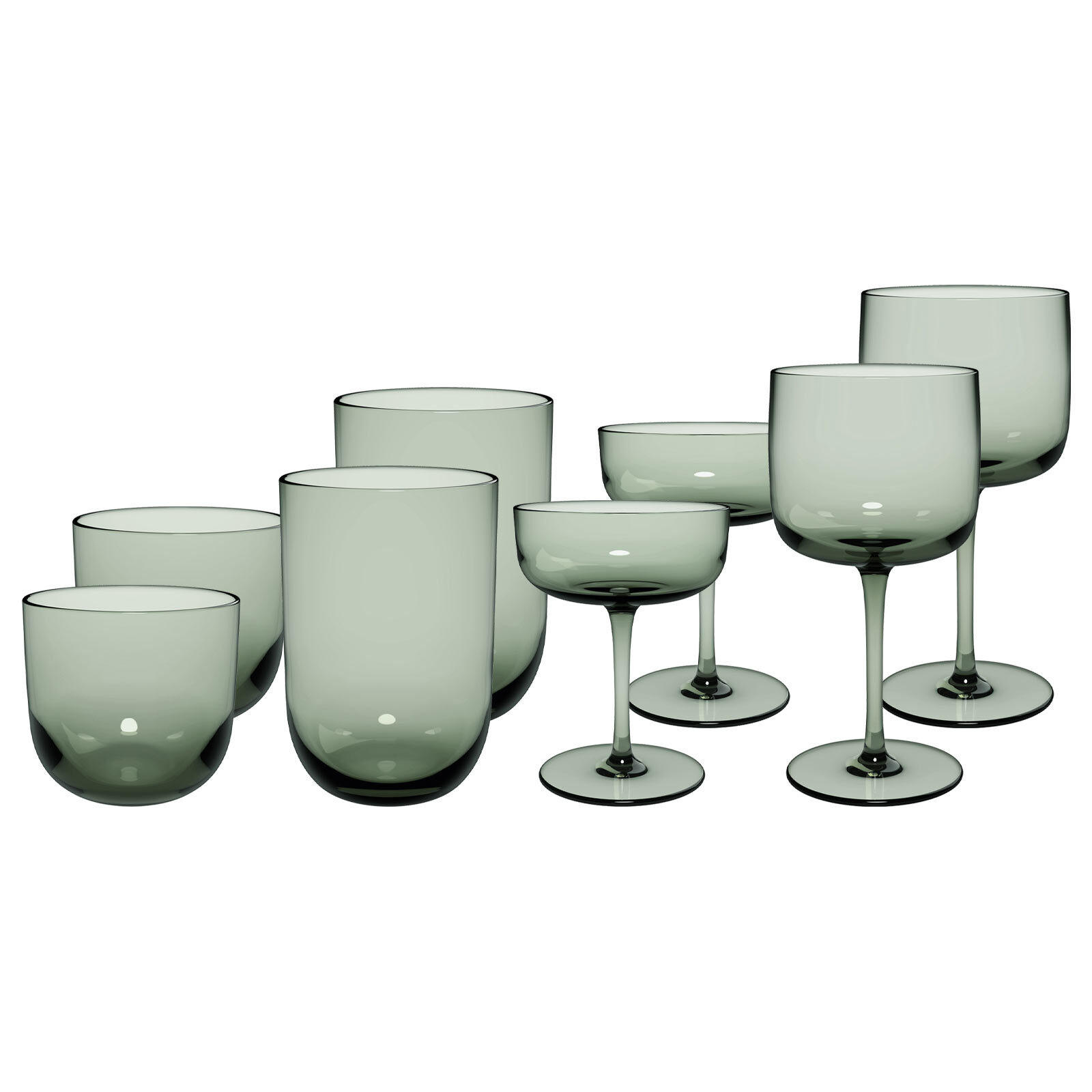 KOMPLETT-GLÄSER-SET Like Glass Sage 8er Set - Grün, Glas - like.Villeroy & Boch