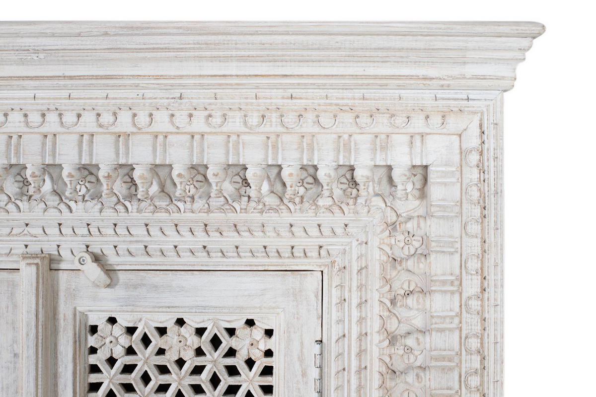 SIDEBOARD aus gealtertem weißem Mangoholz - Perlmutt, Holz (40/100/110cm) - Giner y Colomer