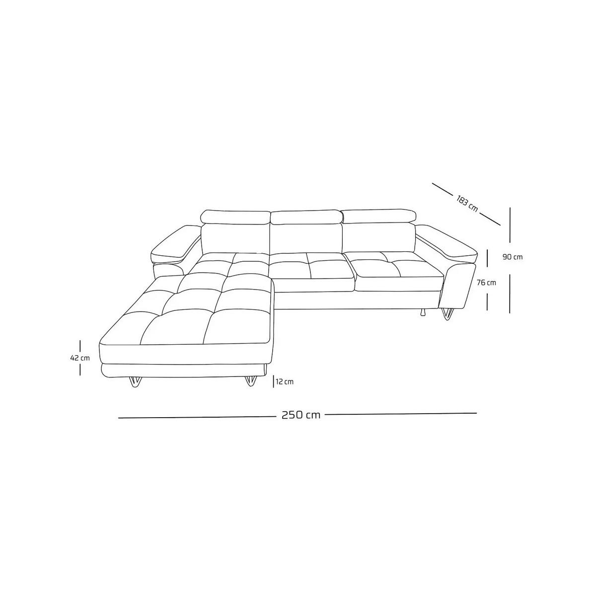 ECKSOFA NORIS L Dunkelgrün mit Schlaffunktion Links - Dunkelgrün, Holz/Textil (250/183cm) - Muffo
