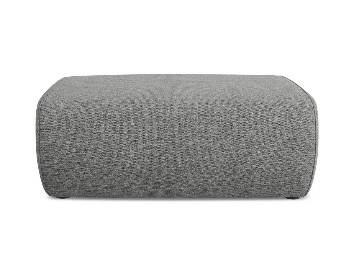 POUF Chenille Stoff Grau - Schieferfarben/Schwarz, Kunststoff/Textil (102/40/62cm) - Makamii