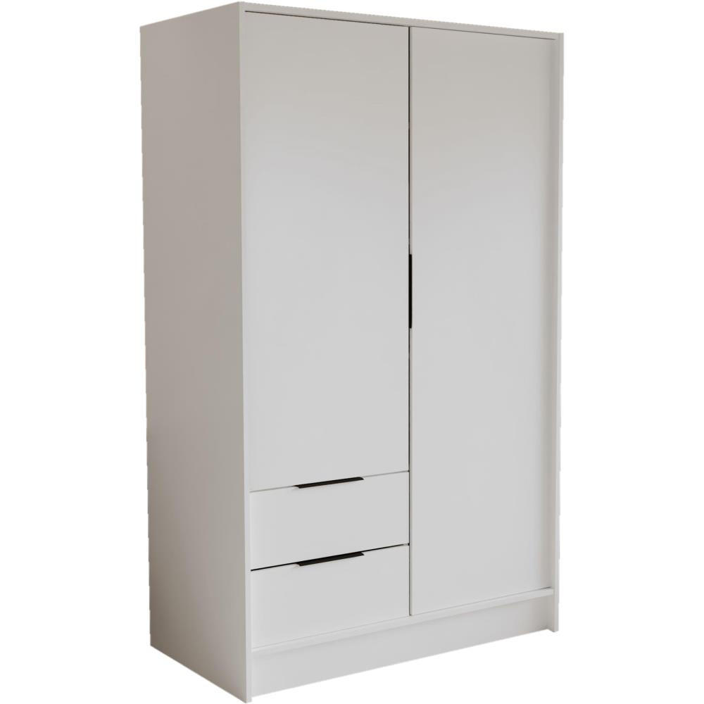 DREHTÜRENSCHRANK Niko 100/51/200 cm weiß - Schwarz/Weiß, Holzwerkstoff (100/200/51cm) - Beautysofa
