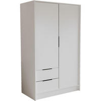 DREHTÜRENSCHRANK Niko 100/51/200 cm weiß - Schwarz/Weiß, Holzwerkstoff (100/200/51cm) - Beautysofa