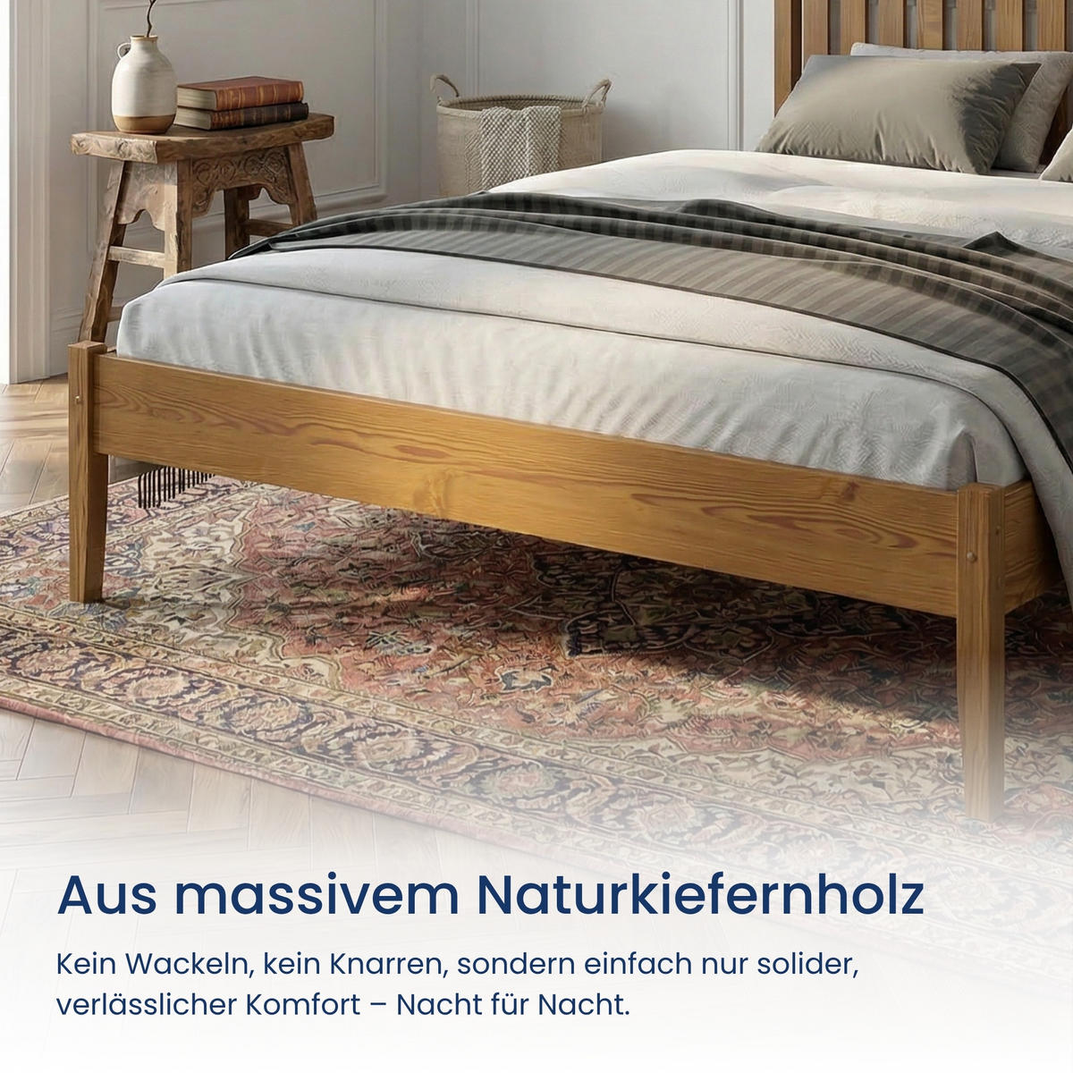 HOLZBETT 140x200 cm in Eiche - Kieferfarben, Holz (140/200cm) - Home Collective