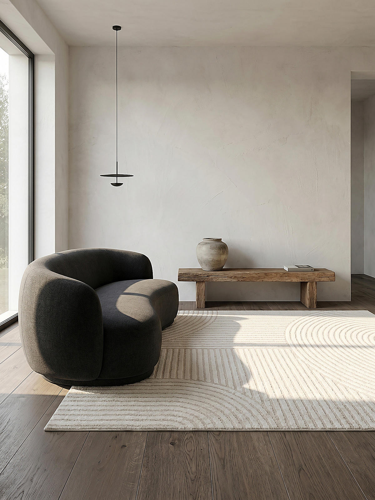 KURZFLORTEPPICH Geometrisch CETINA Polypropylen Creme 140 x 200 cm - Beige, Textil (140/200cm) - KADIMA DESIGN