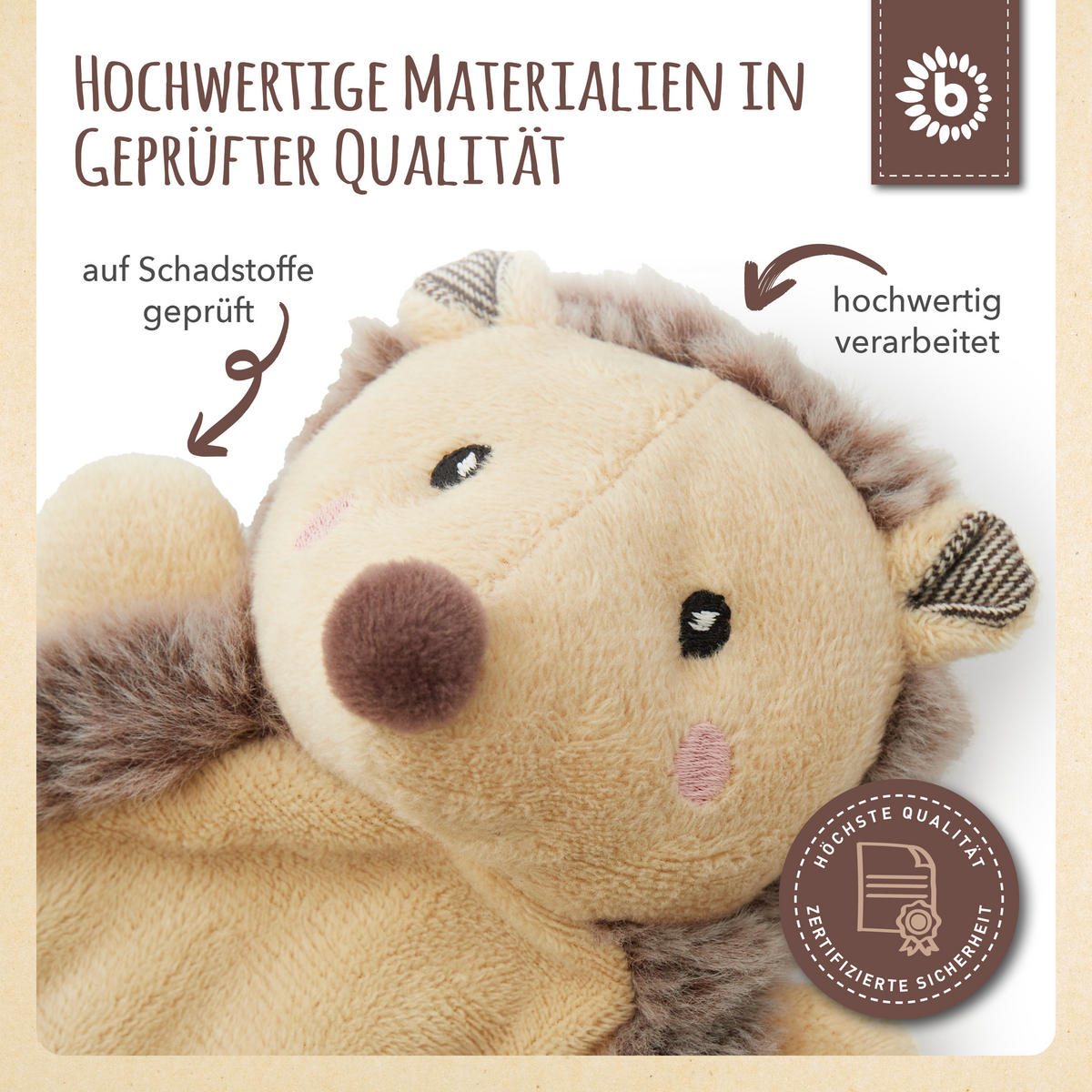 SCHMUSETUCH Baby Igel - Braun, Textil (20/10cm) - Bieco Spielwaren