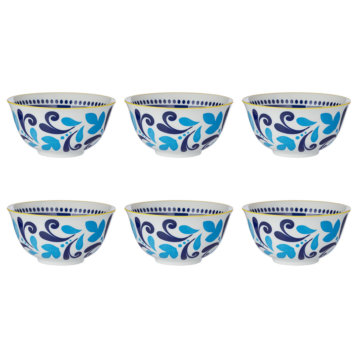 SCHALEN 6er-Set Ornaments 520 ml - Gelb, Keramik (14/14/7cm) - Butlers