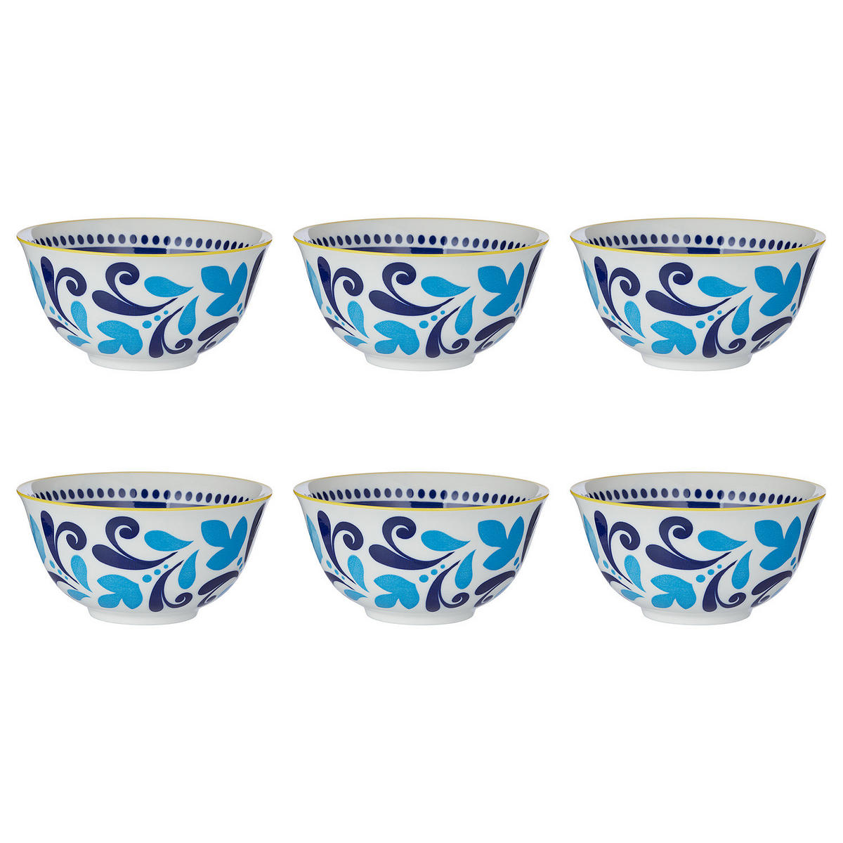 SCHALEN 6er-Set Ornaments 520 ml - Gelb, Keramik (14/14/7cm) - Butlers