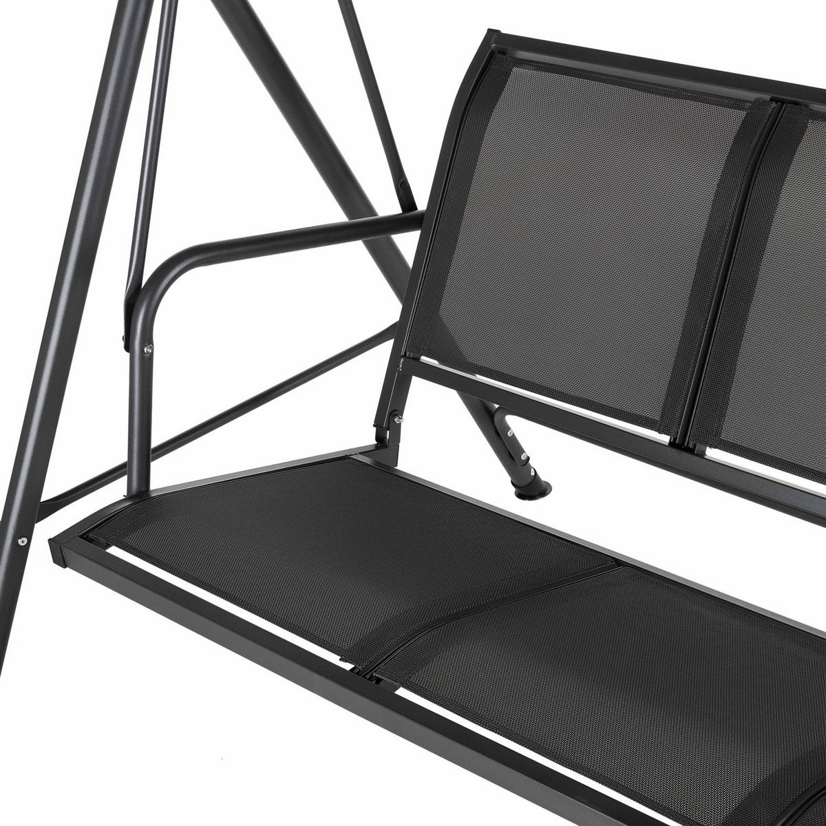 HOLLYWOODSCHAUKEL mit Sonnendach und 2 Kissen, 149/113/173 cm, 3 Personen - Hellgrau/Grau, Textil/Metall (149/173/113cm) - Luverno