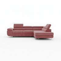 ECKSOFA ASTORP, Sofa aus Cord Rosa - Poso 27 - Pink/Silberfarben, Textil/Metall (277/203cm) - Moderno Meble