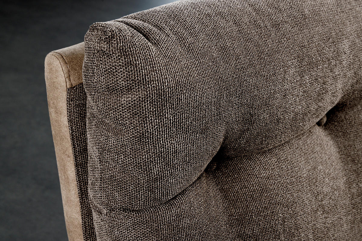 SITZBANK BIG GEORGE Flachgewebe Taupe 160 cm - Taupe/Schwarz, Textil/Metall (160/90/69cm) - riess-ambiente