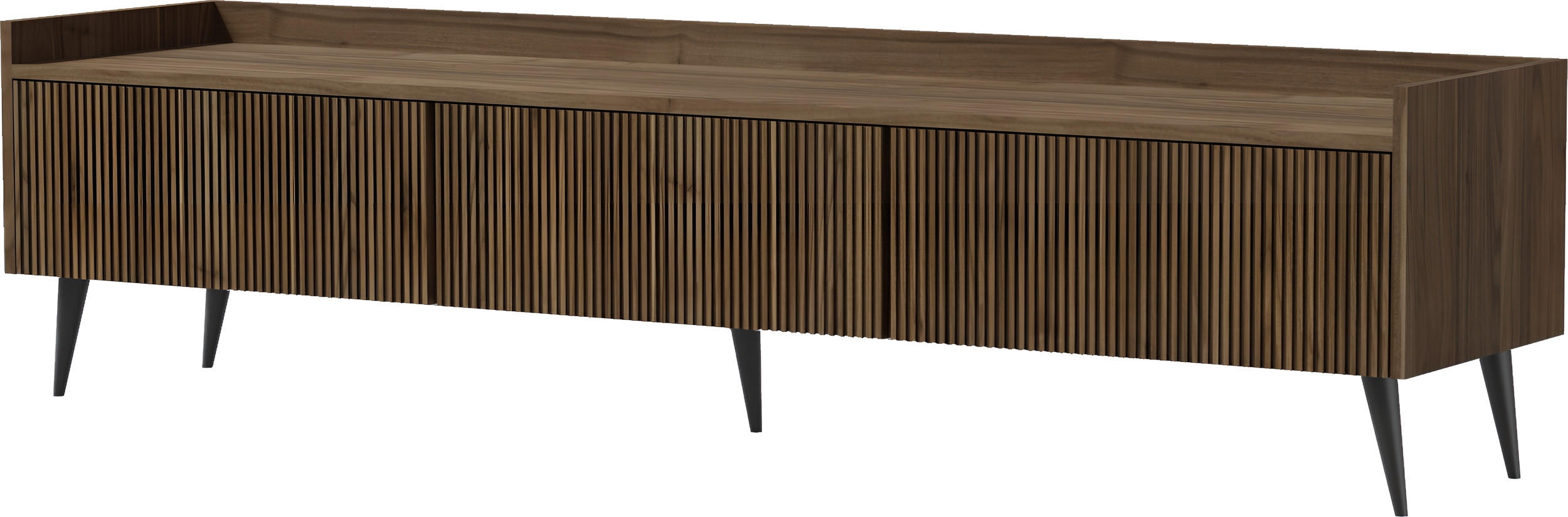 TV-LOWBOARD Arysa in Braun Walnuss Holzoptik 180/45/41 cm - Walnussfarben/Schwarz, Holzwerkstoff/Metall (180/45/41cm) - WFL GROUP