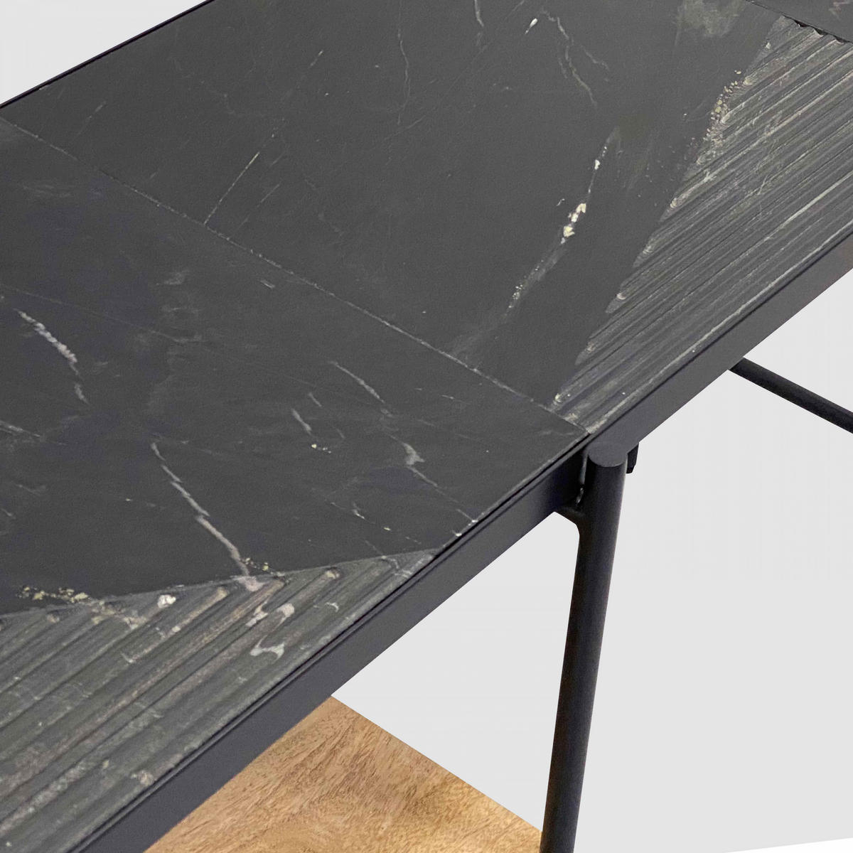 SCHREIBTISCH, Schwarz - Schwarz, Naturmaterialien (127/46cm) - Oviala