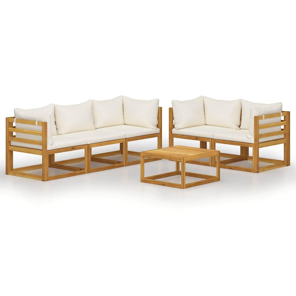GARTENSET Remmele 6-teilig - Creme, Holzwerkstoff - Nettlife