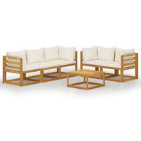 GARTENSET Remmele 6-teilig - Creme, Holzwerkstoff - Nettlife
