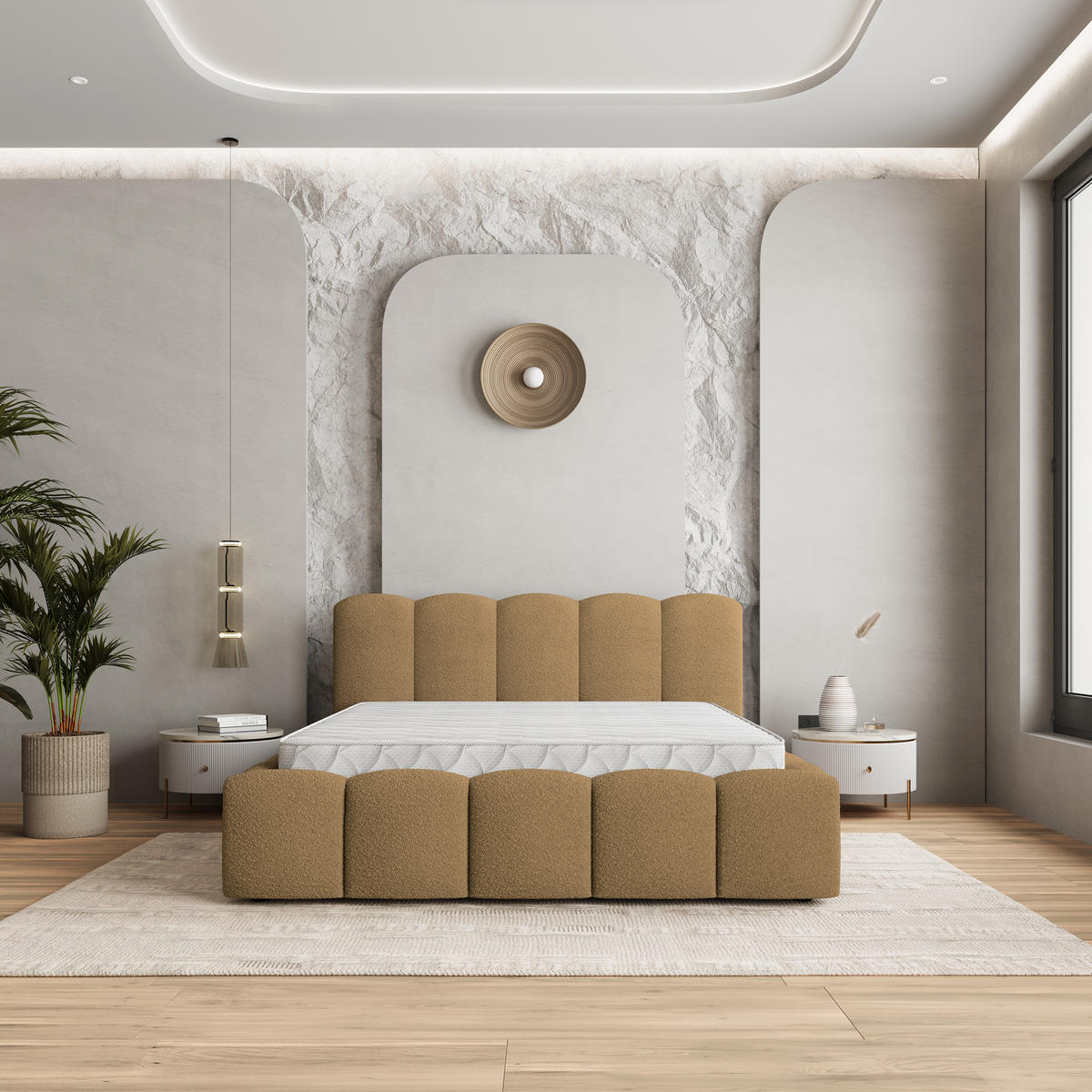 POLSTERBETT FALINA Q 120x200 cm mit Bettkästen - Orange - Orange, Holz/Textil - MASSENO