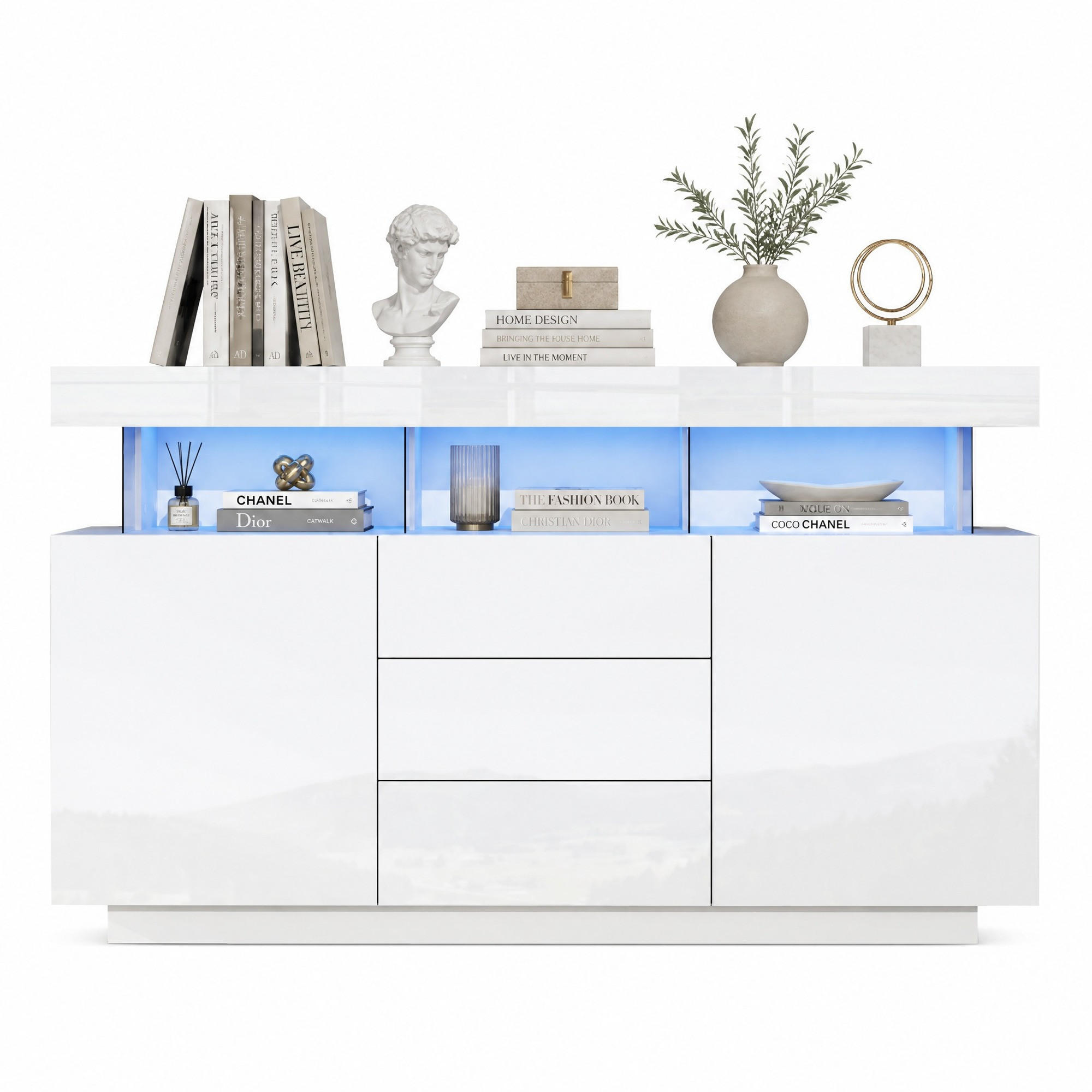 Ivmeu Sideboard Weiß 140x80x35 cm