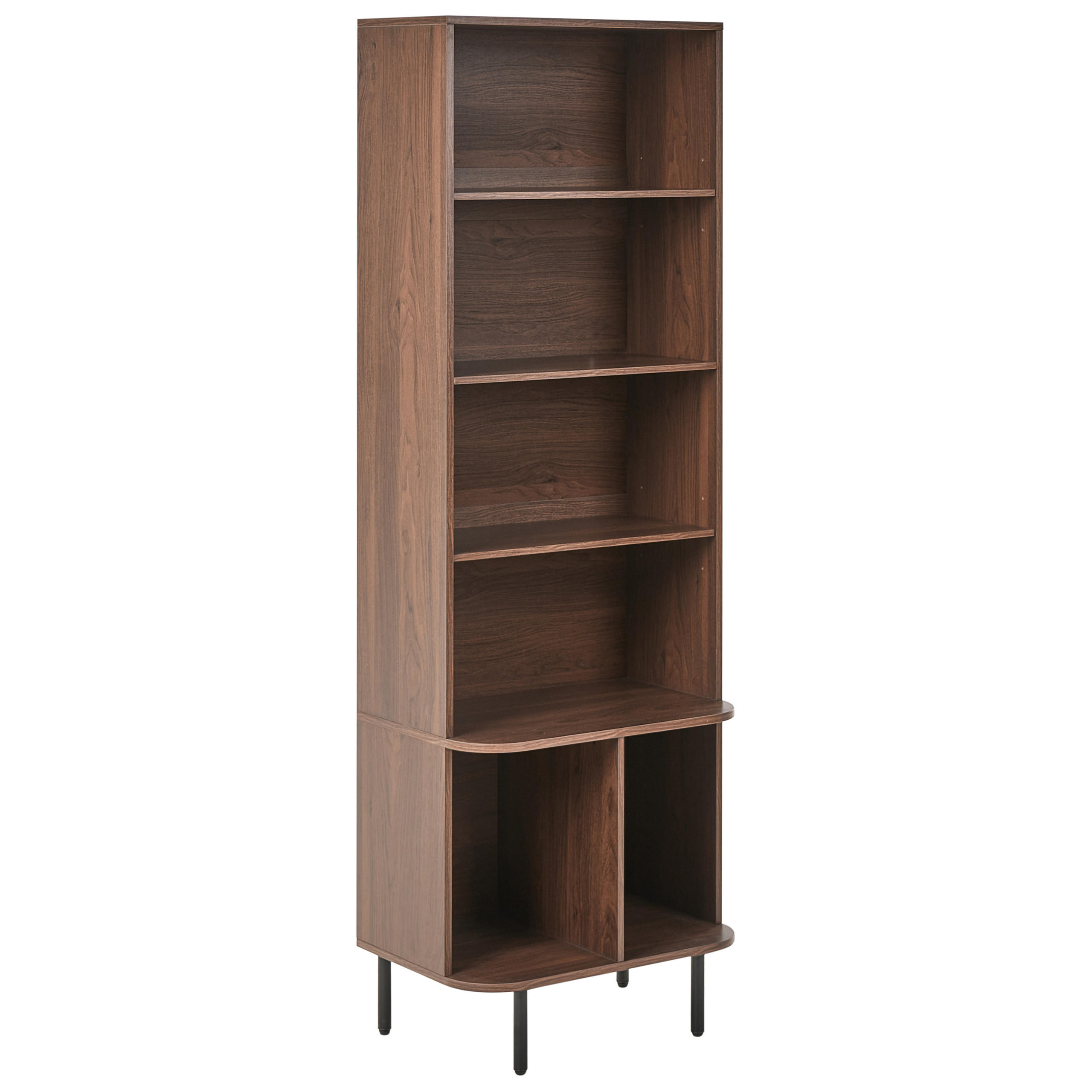 BIBLIOTECĂ cu 6 niveluri 180 cm maro închisă Bradley - maro închis, compozit lemnos (60/180/40cm) - Beliani