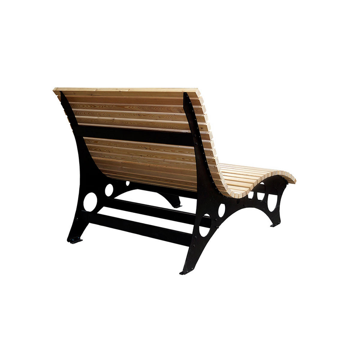 WELLENHOLZLIEGE TAIGA - 120 cm - Naturfarben, Holz (120/114/157cm) - Home Deluxe