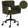 BÜROSTUHL Bouclé Dunkelgrün Sanilac - Schwarz/Grün, Textil (62/71/62cm) - Beliani