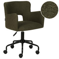BÜROSTUHL Bouclé Dunkelgrün Sanilac - Schwarz/Grün, Textil (62/71/62cm) - Beliani