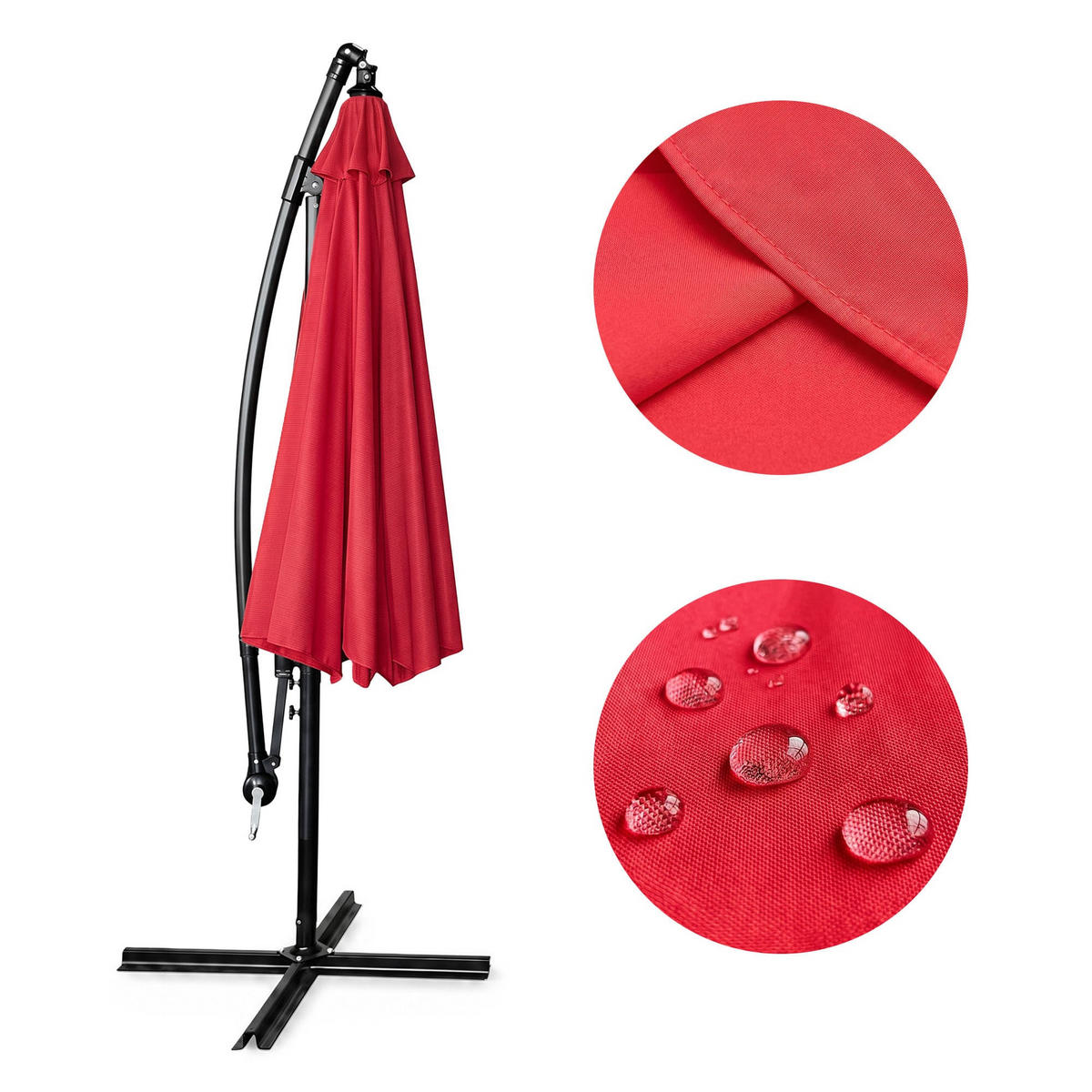SONNENSCHRIM Rot 245/300 cm - Rot/Schwarz, Metall (300/300cm) - Akord