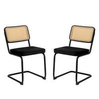 SCHWINGSTUHL DE-36902 2er-Set mit Rattan-Rückenlehne Grün - Schwarz, Metall (46.4/84.6/53cm) - ComfortXL