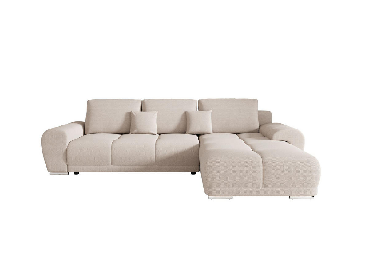 ECKSOFA BEGA L Rechts ARAGON 03 mit Schlaffunktion - Beige, Textil (289/185cm) - Bedante