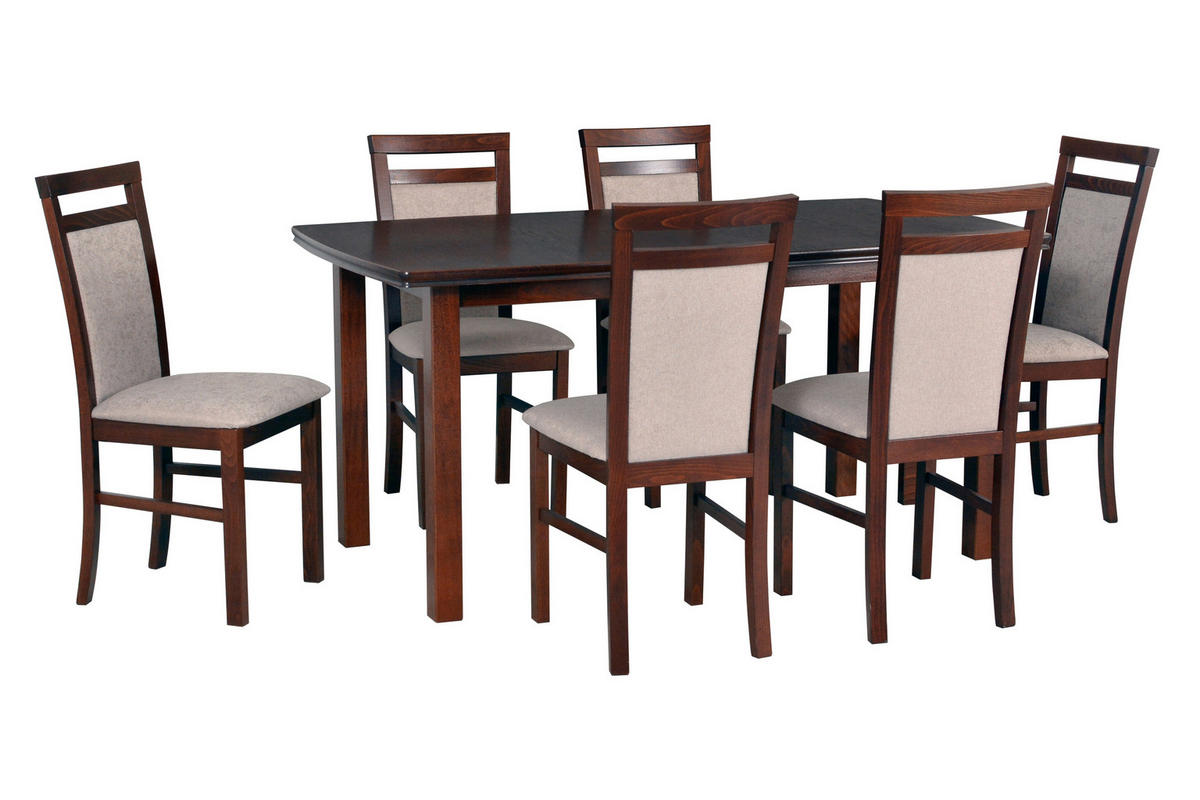 STUHL 2er Set MILANO 5 Walnussfarben - Walnussfarben/Bronzefarben, Holz (43/93/40cm) - Leaf Design