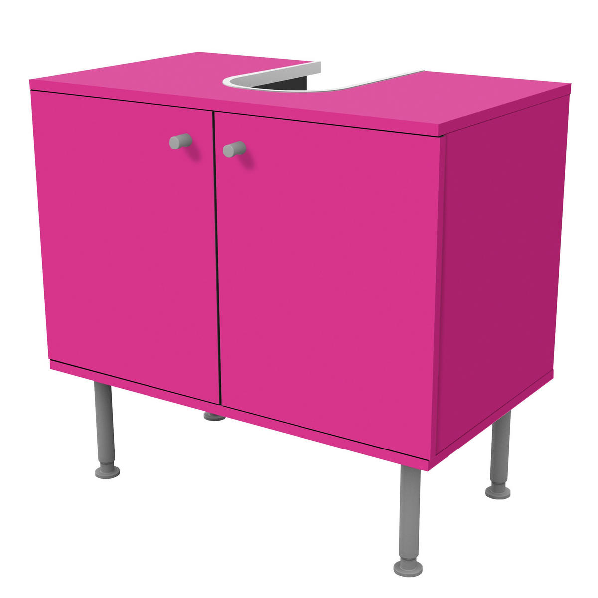 WASCHBECKENUNTERSCHRANK Colour Pink 60/55/35 cm - Pink, Holzwerkstoff (60/55/35cm) - Bilderwelten