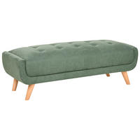 OTOMAN Látka Zelený Habo - světle hnědá, textil (134/42/60cm) - Beliani