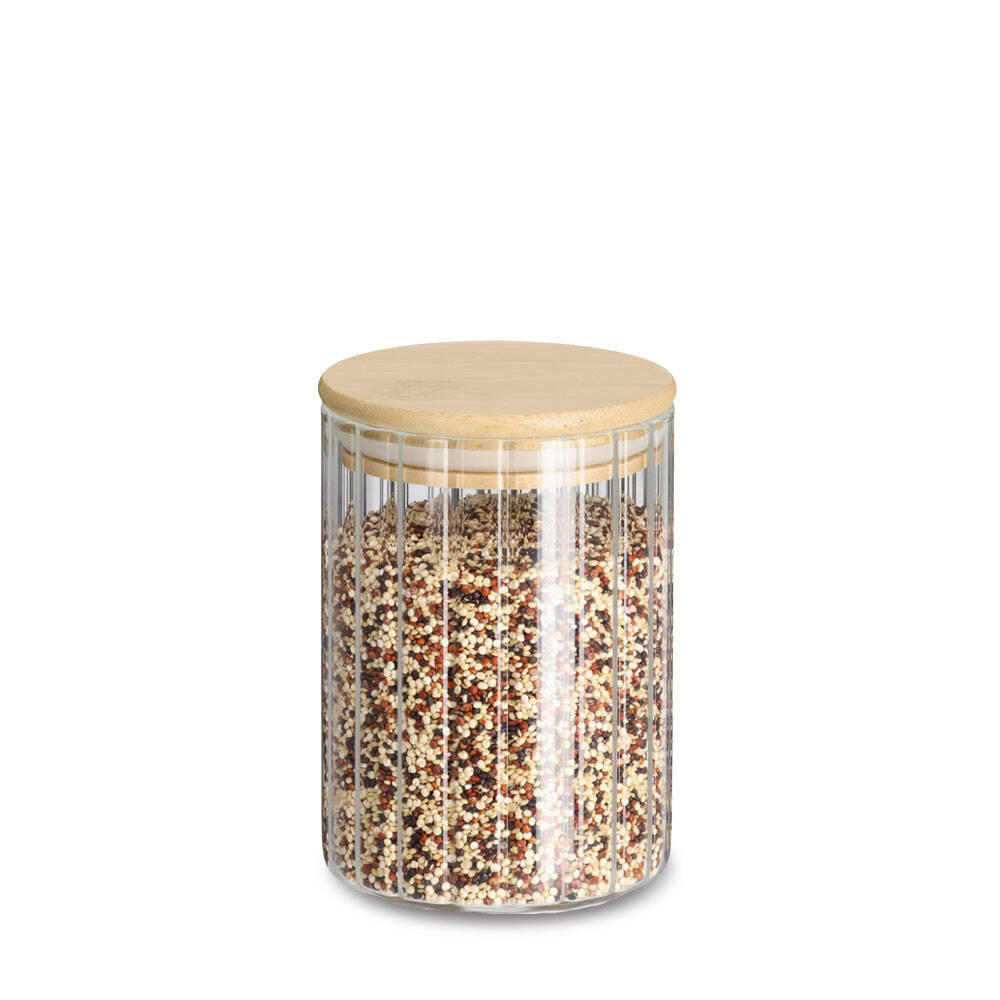 GLASBEHÄLTER Grooves 550 ml - Transparent, Glas (9/13.5/9cm)