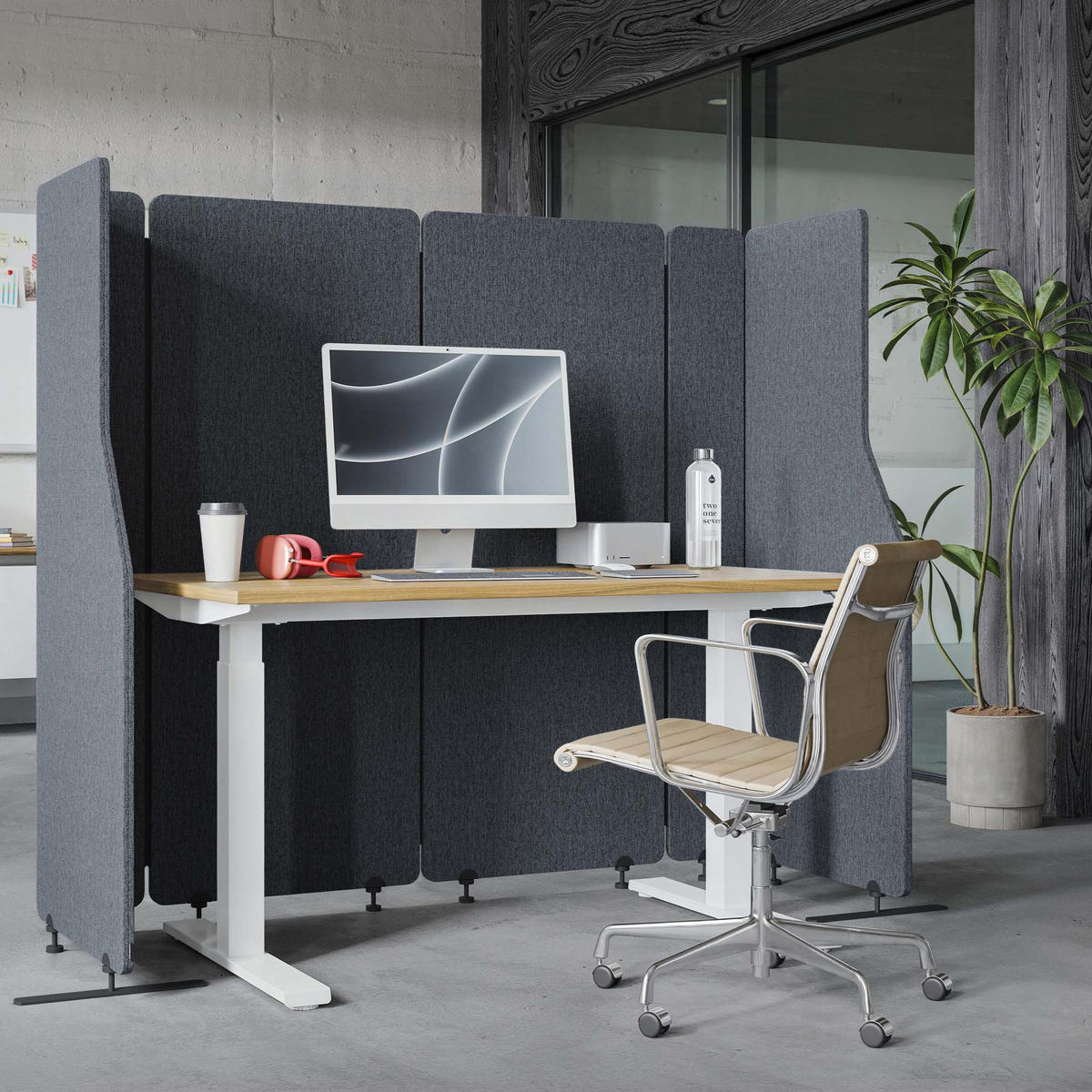 AKUSTIKSCHUTZWAND SADIE - Anthrazit, Metall (280/145/2cm) - Jan Nowak