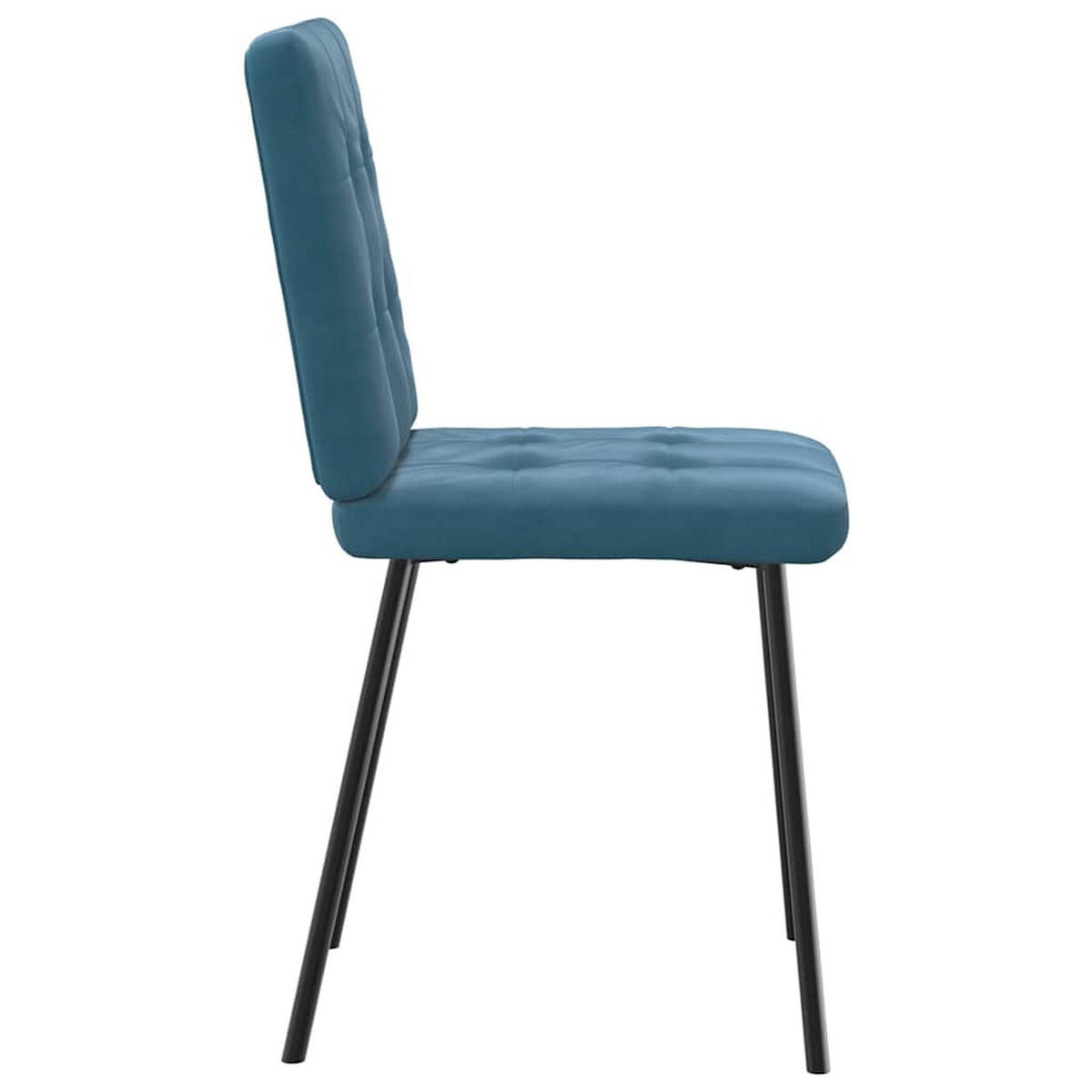 ESSZIMMERSTÜHLE 2 Stk. Blau Samt 45*54*83cm - Blau, Metall (45/83/54cm) - ZMH