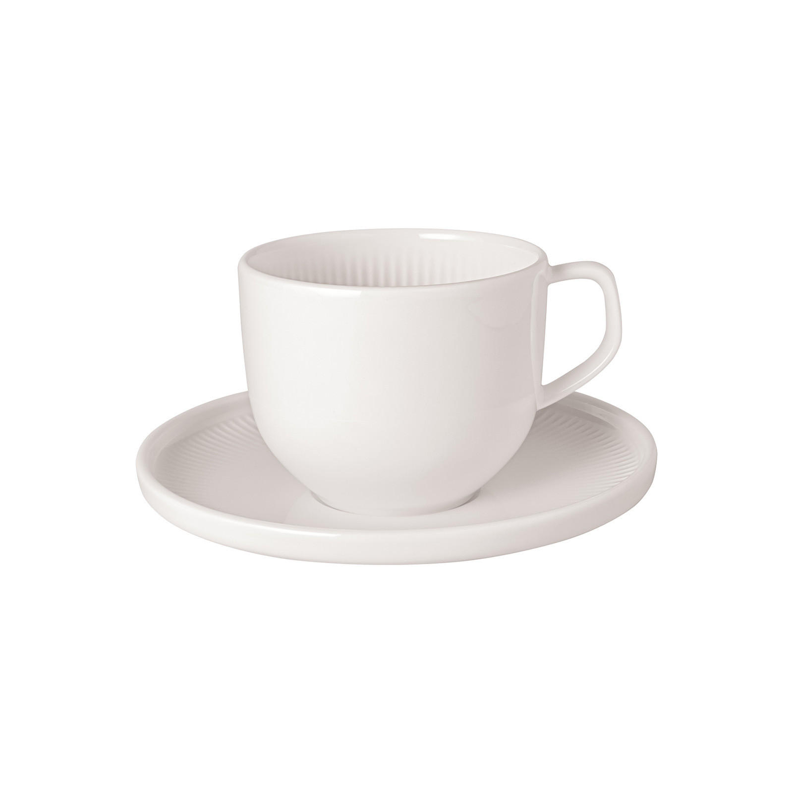 KAFFEETASSE MIT UNTERTASSE Afina weiß 150 ml - Weiß, Keramik (14.2/9/14.2cm) - Villeroy & Boch