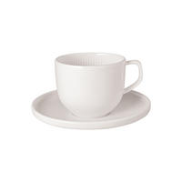 KAFFEETASSE MIT UNTERTASSE Afina weiß 150 ml - Weiß, Keramik (14.2/9/14.2cm) - Villeroy & Boch
