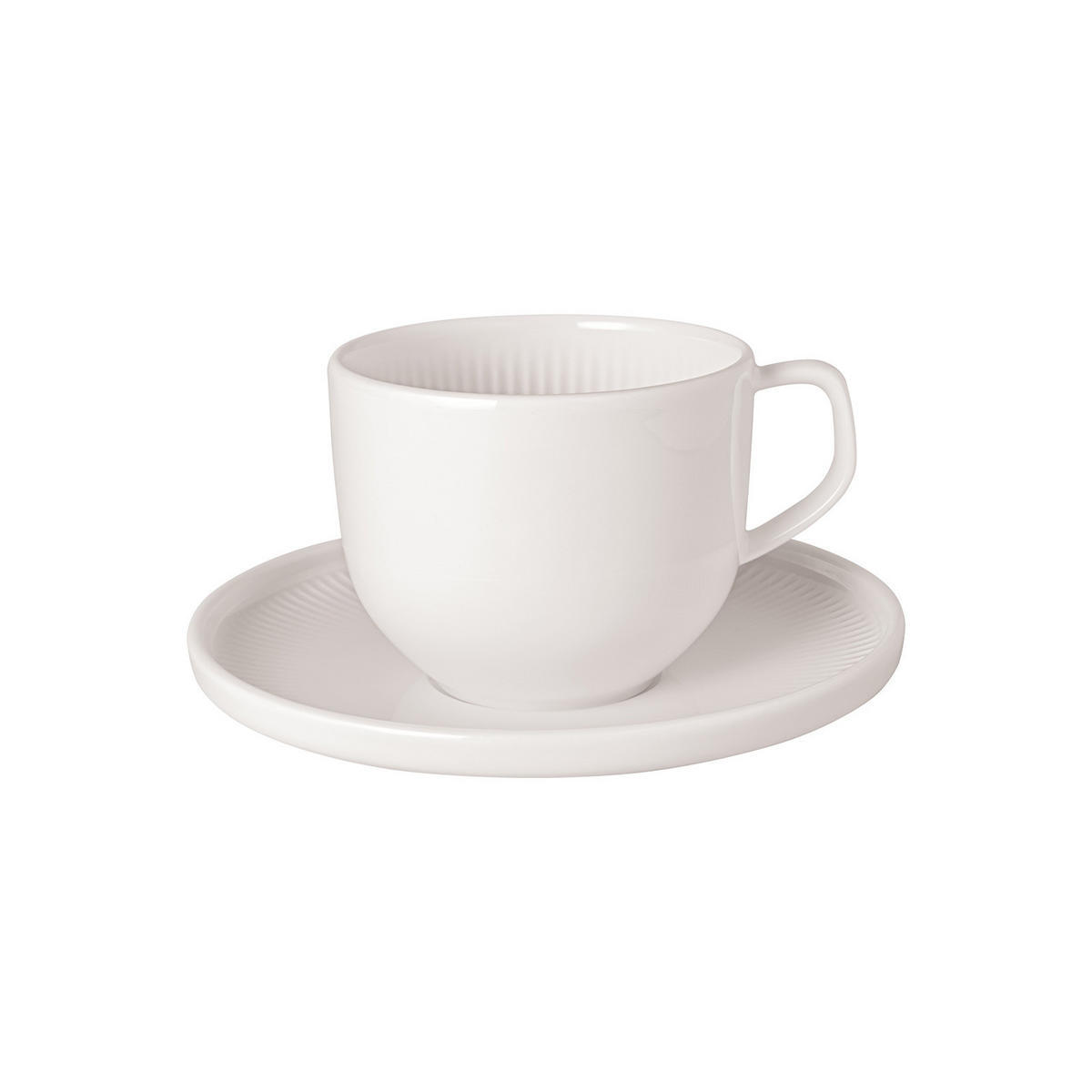 KAFFEETASSE MIT UNTERTASSE Afina weiß 150 ml - Weiß, Keramik (14.2/9/14.2cm) - Villeroy & Boch