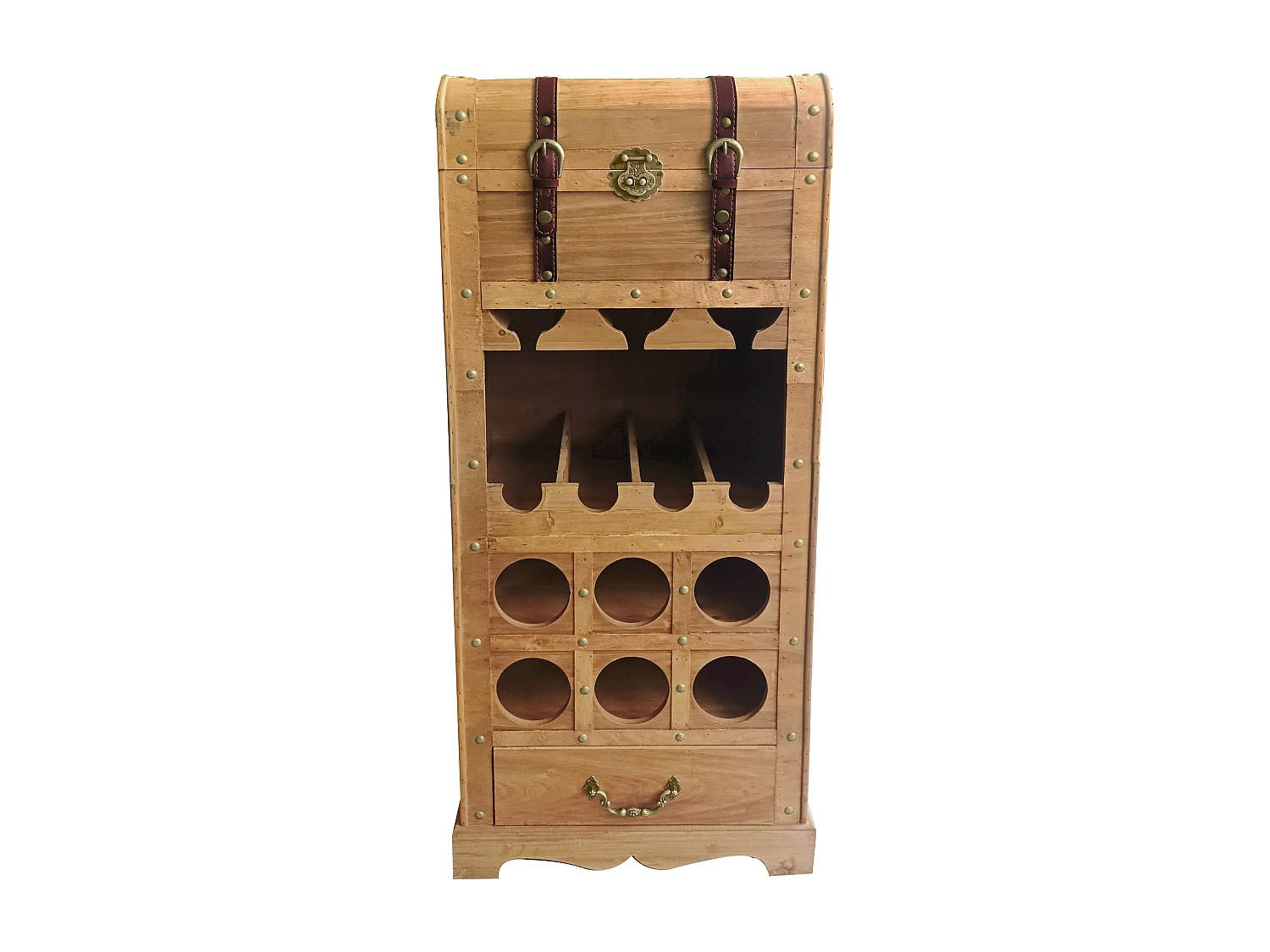 Vente-Unique Weinregal Natur 43x100x29.5 cm