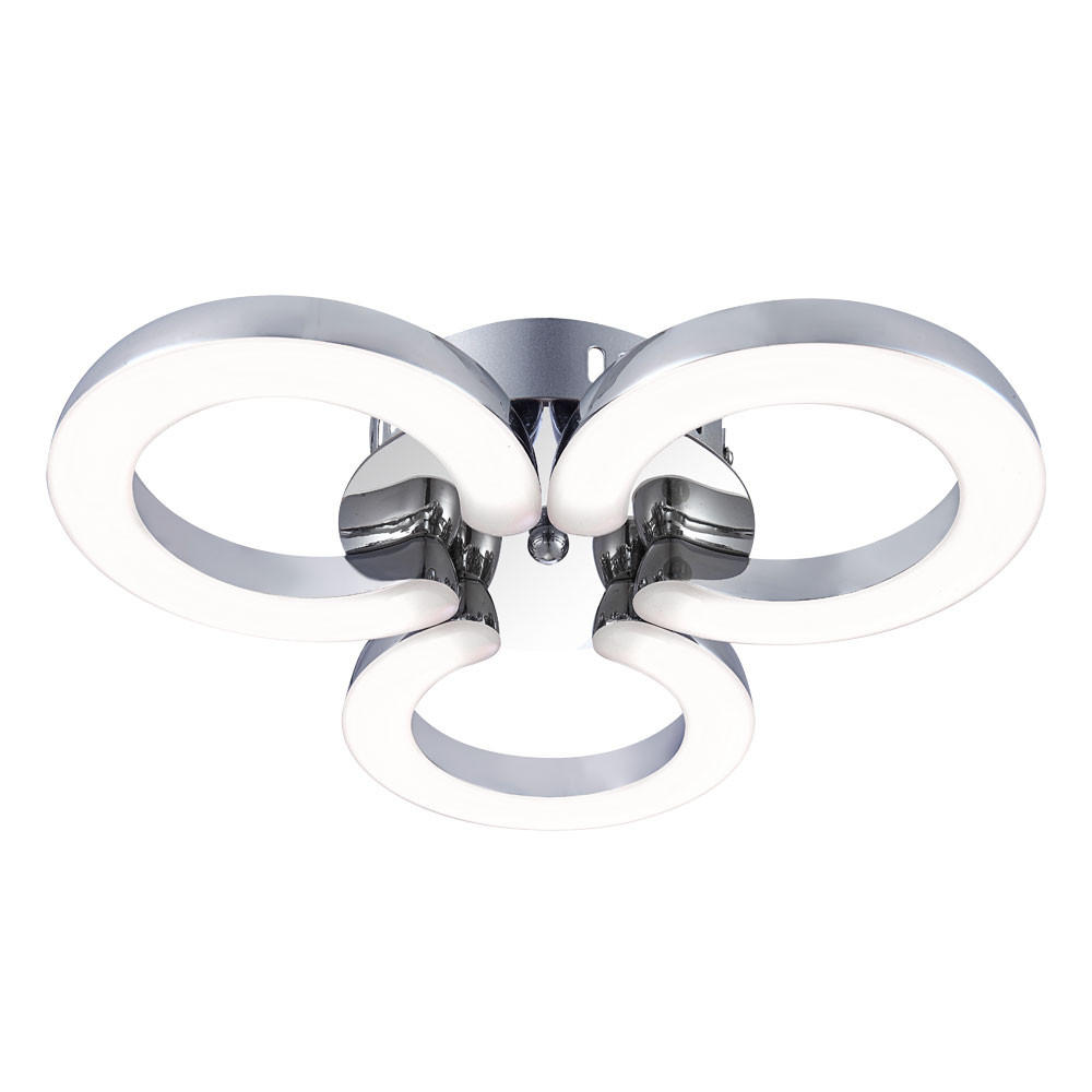 LED DECKENLEUCHTE CORDOBA Silber Chrom - Silberfarben, Metall (30.5/28/8cm) - Globo Lighting