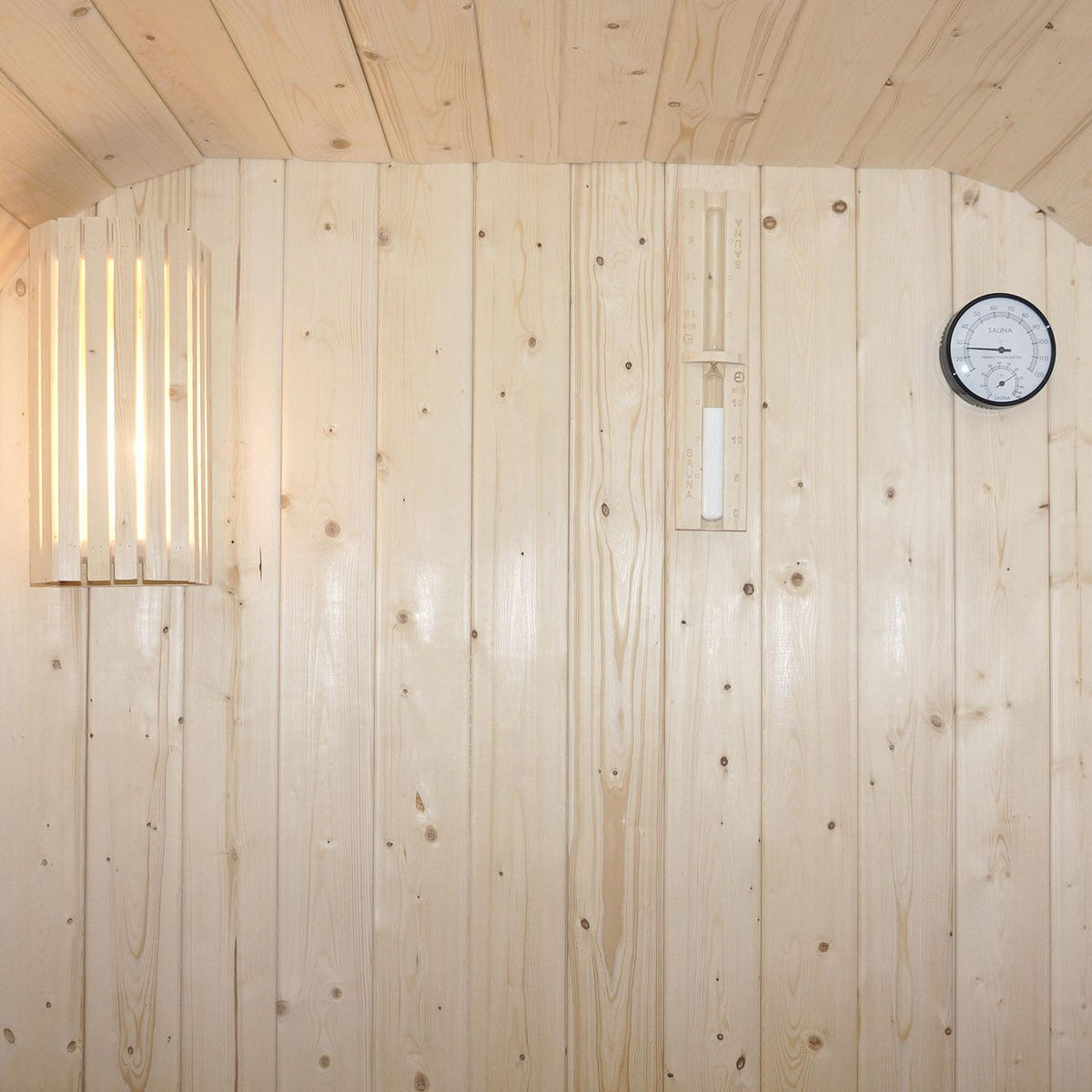 FASSSAUNA Nolvik L inkl. Zubehör-Set - Naturfarben, Holz (185/194/180cm) - Artsauna