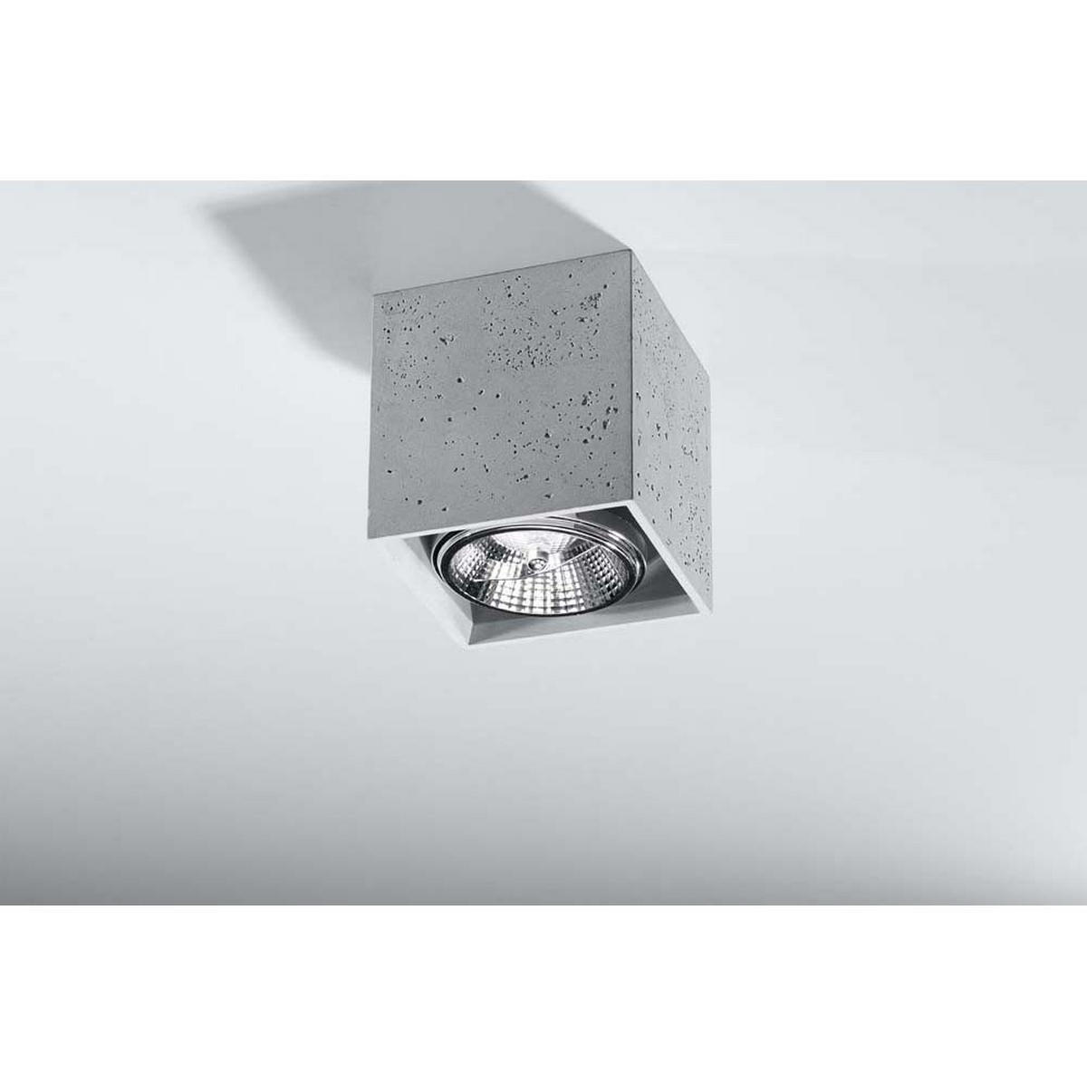 DECKENLEUCHTE Beton Grau Würfel - Grau, Stein (14/14/14cm)