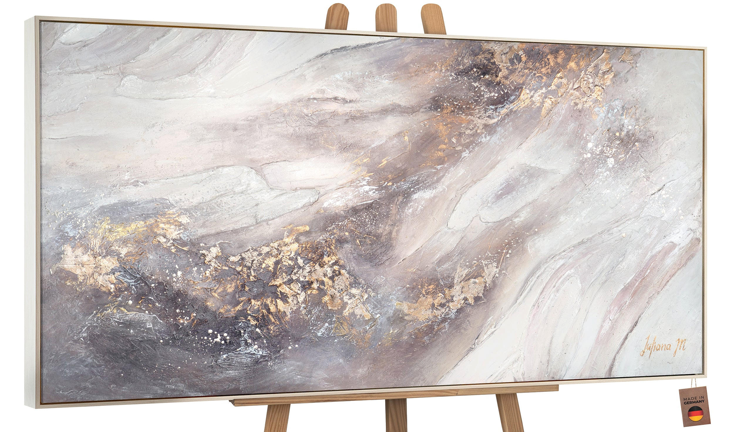 GEMÄLDE Relax Schattenfugenrahmen Beige 160x80 cm - Beige, Holz (160/80cm) - YS-art gallery