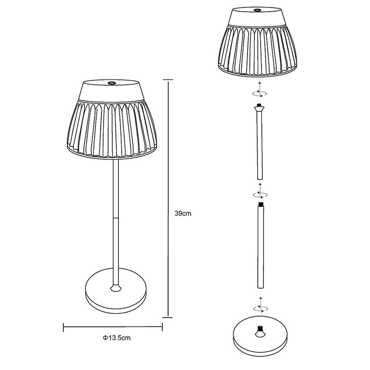 LED TISCHLEUCHTE Touchdimmer Orange klar - Orange, Metall (13.5/13.5/38cm) - Globo Lighting