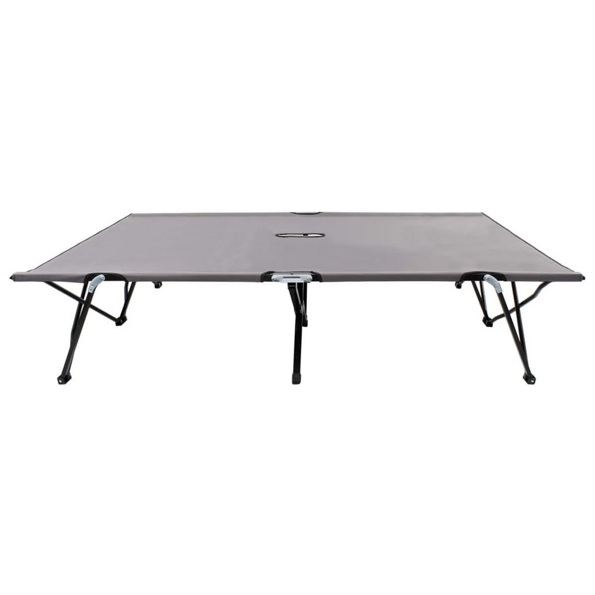 DOPPELLIEGE Klappbar Grau Stahl - Grau, Textil (125/40/193cm) - furnicato